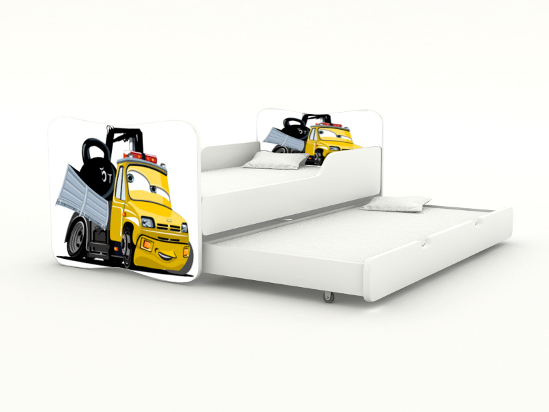 Becks posteľ s výsuvným lôžkom Truck žltý